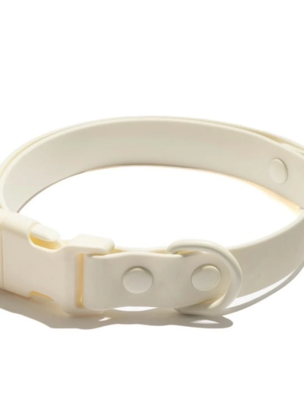 Vibrant Cream Water-Resistant Pet Collar - Large